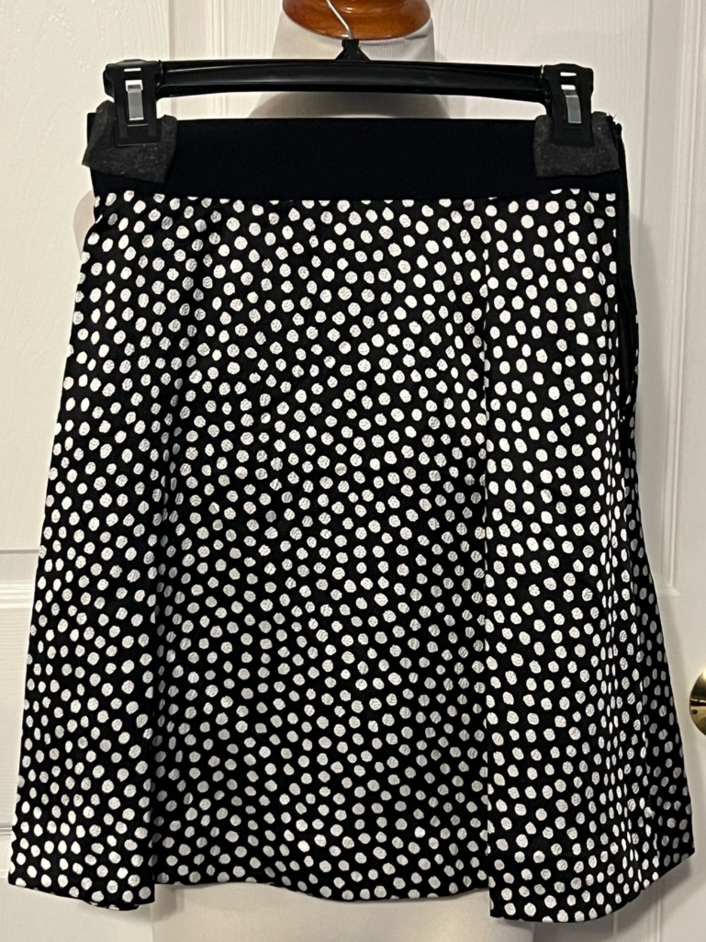 NWT Kate Spade Black and White Polka Dot Circle Silk Skirt
